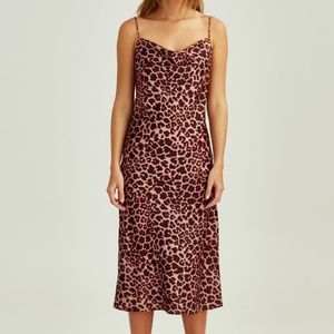 The Fifth Label Leopard Bias Midi Dress
